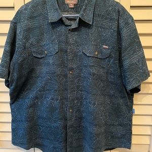 Men's Eddie Bauer Short-sleeve Linen Cotton Blend Shirt XL